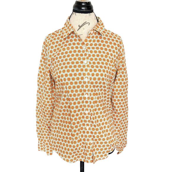 Crown & Ivy Womens Button down Shirt Blouse Size Small Floral Print Long Sleeve - Picture 1 of 12